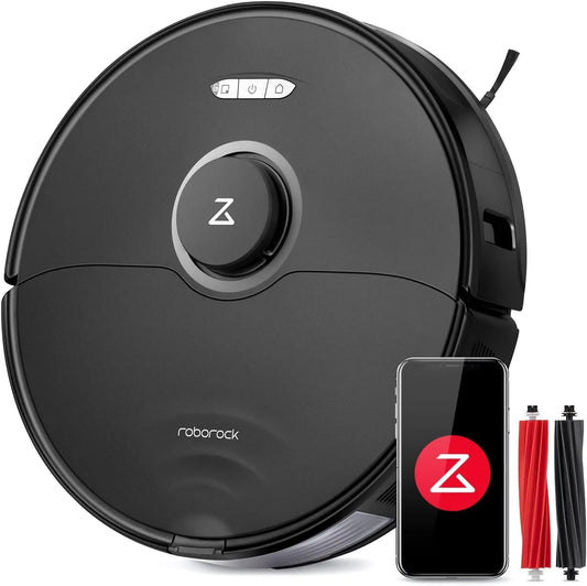Roborock aspirateur robot, Mise à Niveau du S7, -finition noire, Alexa, pour Le Idéal Nettoyage des Tapis&des Cheveux, WiFi, APP
