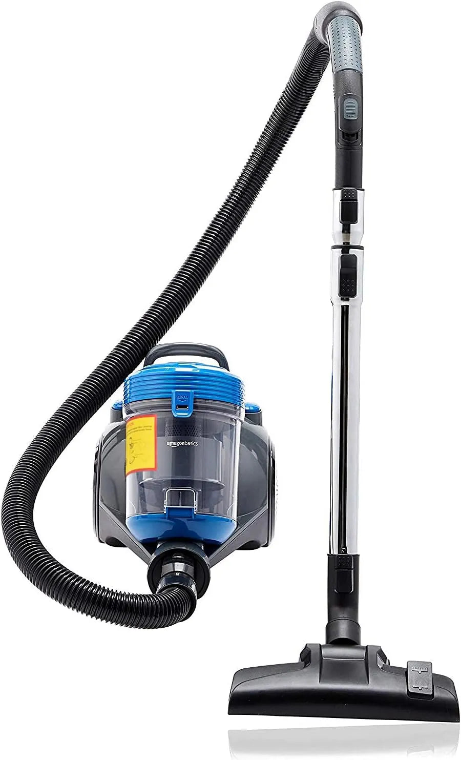 Aspirateur Amazon Basics, capacité 2.0 L, compact et léger, puissant, finition noire, puissance 700 W, sans sac à cylindre, filtre HEPA, Bleu