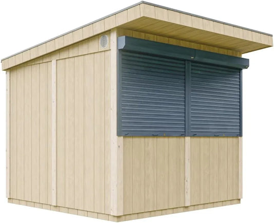 Abri de jardin H240x248x305 M950, Grand Stand marché avec comptoir 5,9 m2, cm, Bar Jardin, kiosque extérieur, Qualité, Timbela