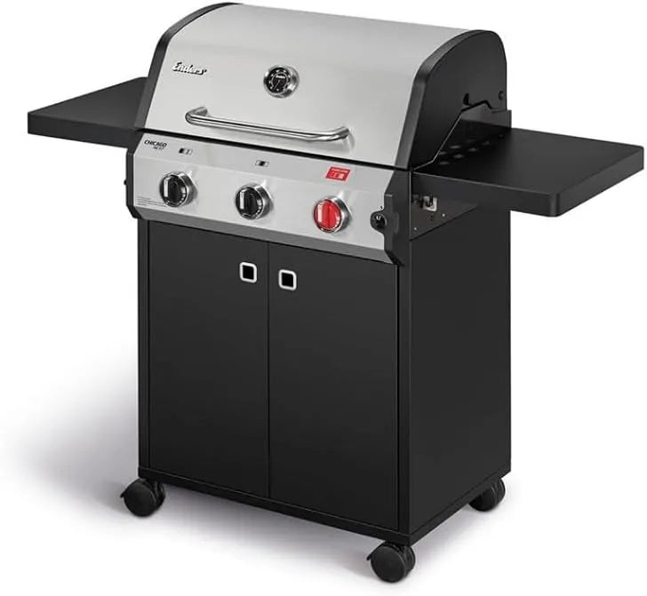 Barbecue à gaz Enders, puissance 10,6 KW, Jusqu'à 10 convives, Tablettes rabattables, dimensions 60 x 42 cm, Chicago Next 3 R Turbo