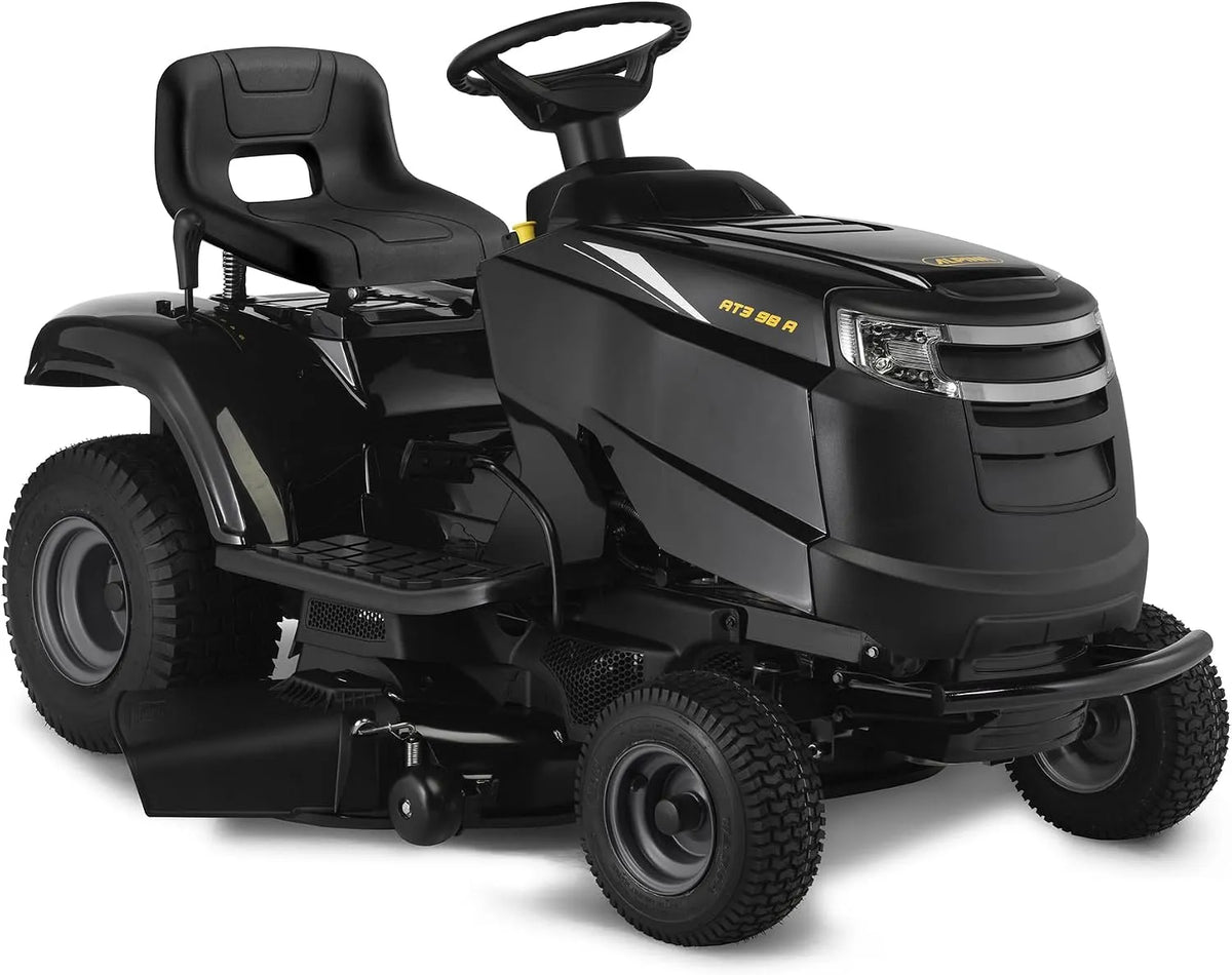 Alpina modèle, 98 A Tracteur de Jardin AT3, puissance 6,5 kW, largeur 98 cm, Pelouses jusqu'à 4 500 m², Éjection latérale, Kit Mulching inclus