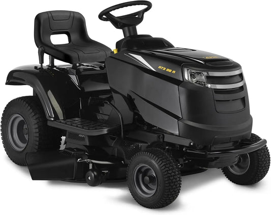 Alpina modèle, 98 A Tracteur de Jardin AT3, puissance 6,5 kW, largeur 98 cm, Pelouses jusqu'à 4 500 m², Éjection latérale, Kit Mulching inclus