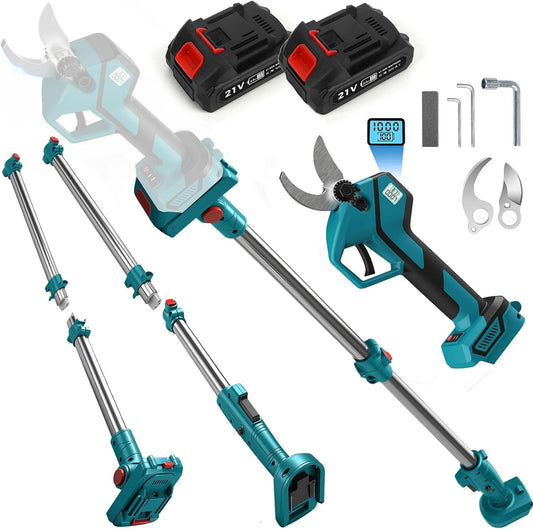 Makita 4000, Sécateur télescopique sans fil 2 en 1 avec perche télescopique avec 21V mAh, 4000 mAh