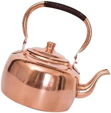 Cuisinière, camping et réchauds à gaz, Théière en cuivre avec poignée ergonomique rétro faite à la main pour