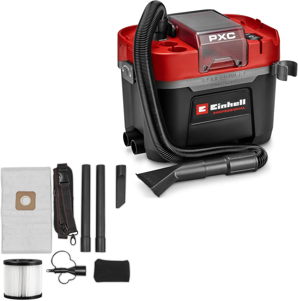 Einhell aspirateur TP-VC 18, 2 modes d'aspiration, Professional eaux et poussières sans fil /10 Li BL L-Solo Power X-Change, tension 18 V