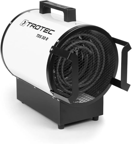 Trotec Canon TDS 50 R, à air chaud électrique 9 kW, chauffage industriel triphasé 400 V, usage pro chantier & garage, thermostat réglable, aérotherme