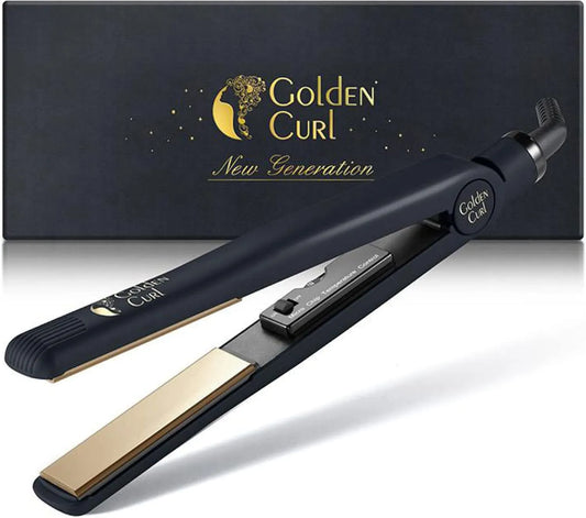 Fer Lisseur Cheveux Professionnel Golden Curl, 5 Ans de Tranquillité, Fer à Lisser et Boucleur Cheveux 2 en 1, Or