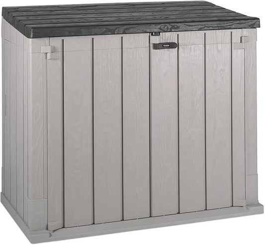 Abri de jardin, Smith Boîte de rangement d'extérieur de 775 l avec cadenas en plastique pour, Idéal pour 2 poubelles de 190 L, capacité 775 litres