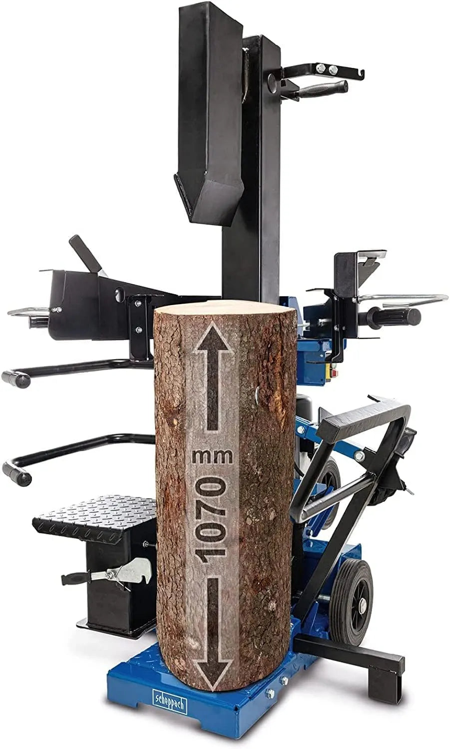 Table Scheppach 15T, Ø max. 450mm, Longueur de bois 1070mm, tension 400V, puissance 3500W, Compact, Fendeur de bois vertical, Puissance de fendage