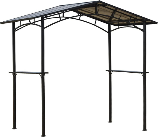 Outsunny barbecue, Pavillon Jardin 2,5 x 1,5 m, 2 étagères, abri, Toit de