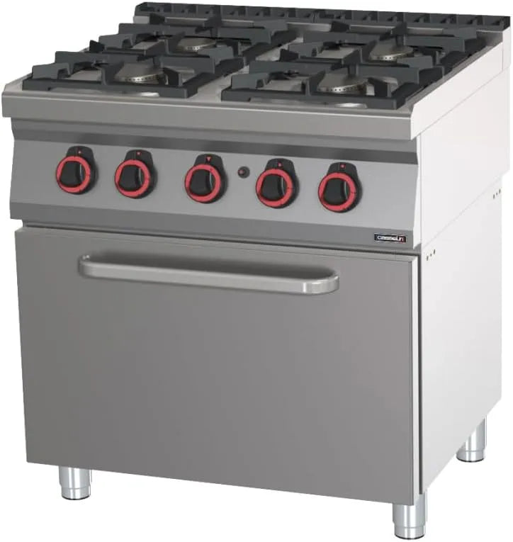 Four, Casselin, Fourneau gaz 4 feux avec à gaz GN 2/1 80