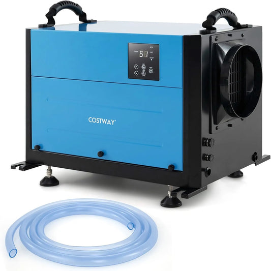 Costway déshumidificateur, capacité 58,5 L, Industriel avec 3 Modes Minuterie de 24 H Tuyau de Vidange et Dégivrage Automatique, Professionnel, Jour