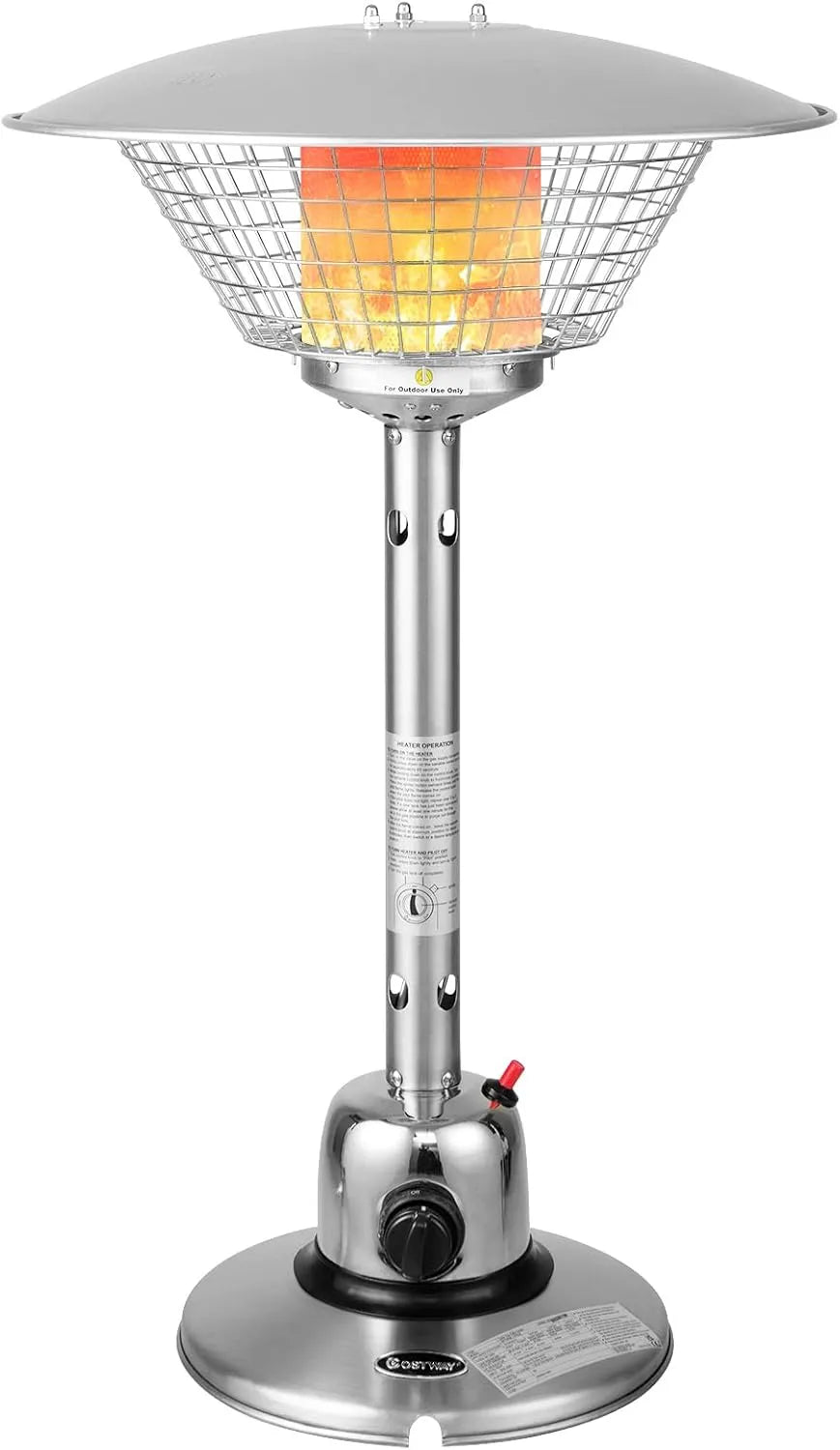 Table Goplus, Rayon 1,37M 360° Idéal pour Cour, Jardin, Parasol de Chauffage Extérieur sur Portable 4000W Extérieur, Terrasse
