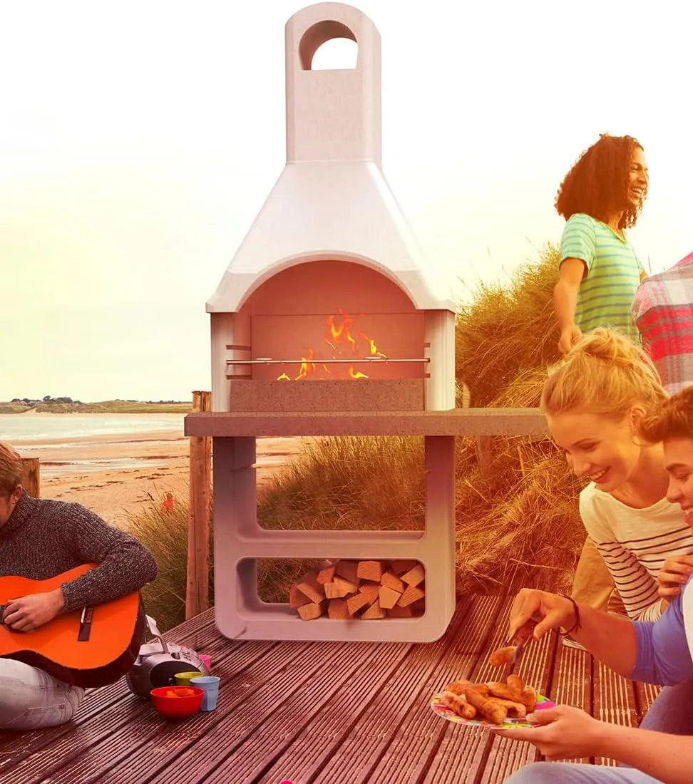 Barbecue, de Muratura Venise, Bois et Charbon, Couvercle en Métal Inclus