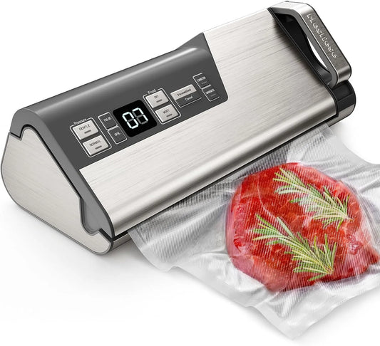 Mise sous Vide Mesliese Machine de, Soudure Puissante, 95 kPa 140W Double Sceau, finition grise