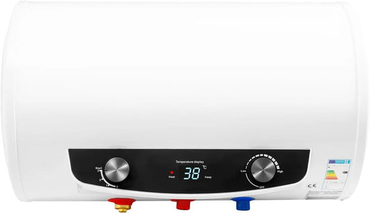 Chauffe-eau électrique, puissance 2000 W, capacité 35 l, horizontal, Économe en énergie, Valve de sécurité, Affichage numérique, Avec douchette à main