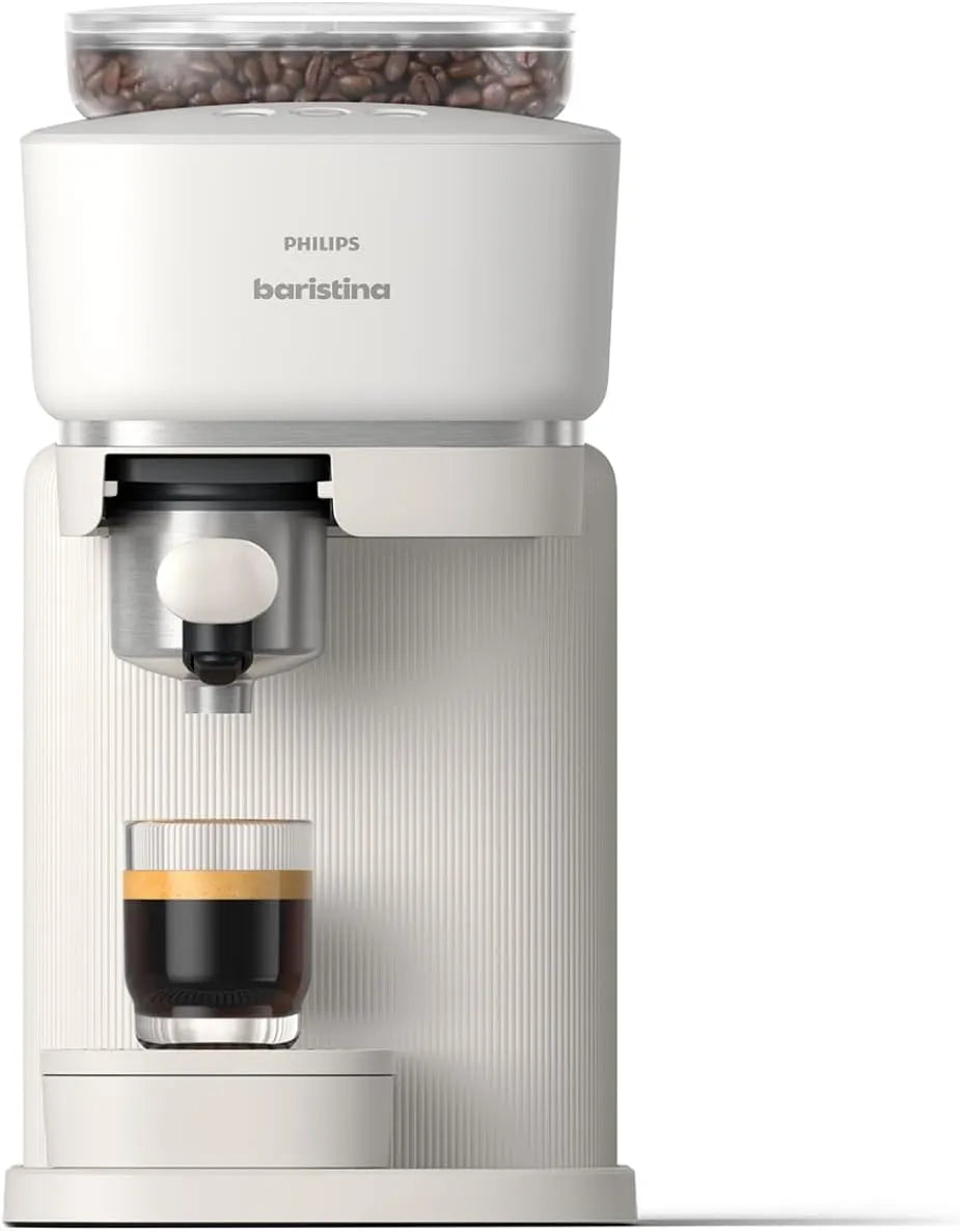 Philips modèle, Baristina Machine à expresso BAR300/00, 16 bars de pression, Machine blanche avec porte-filtre finition blanche, en toute simplicité