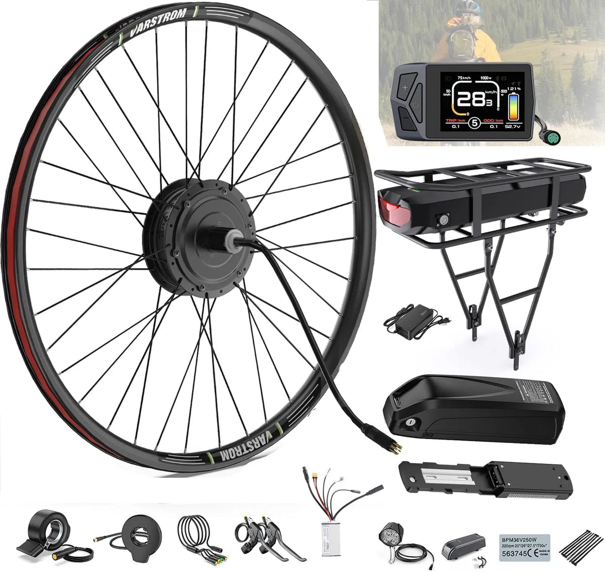 Vélo 700C, Version Cassette Frein à Disque avec Old 135-142 MM, Moteur Roue Arriere 48V 500W, Hub Rear Moteur Kit, BAFANG Ebike Kit