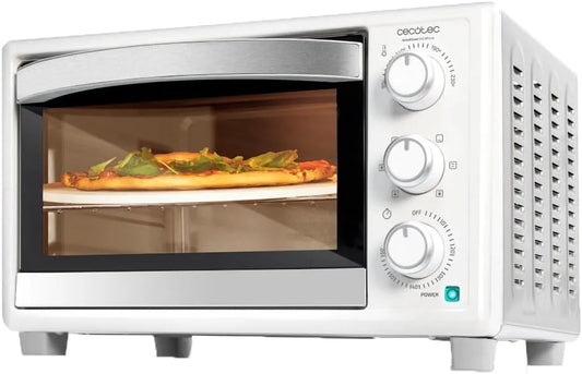 Cecotec four 2600 4Pizza, capacité 26 L, puissance 15500 W, 6 fonctions, de comptoir Bake&Toast finition blanche, Bac récupérateur de miettes.
