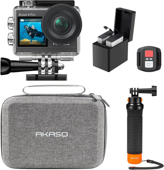 Modèle 4 Pro Caméra Sport Kit de Poignée Flottante 4K30FPS 20MP AKASO Brave