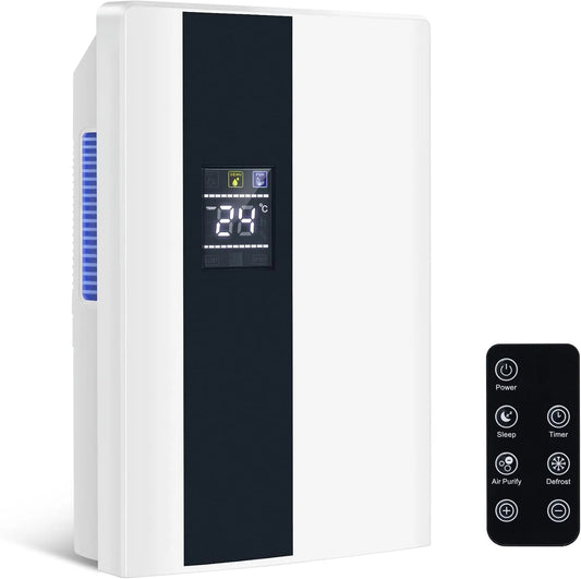 Déshumidificateur CITYBEE, Pour Cave & Chambre 25-30 m², d'Air avec Tuyau de Vidange Télécommande Minuterie 24 h Dégivrage & Nettoyage UV
