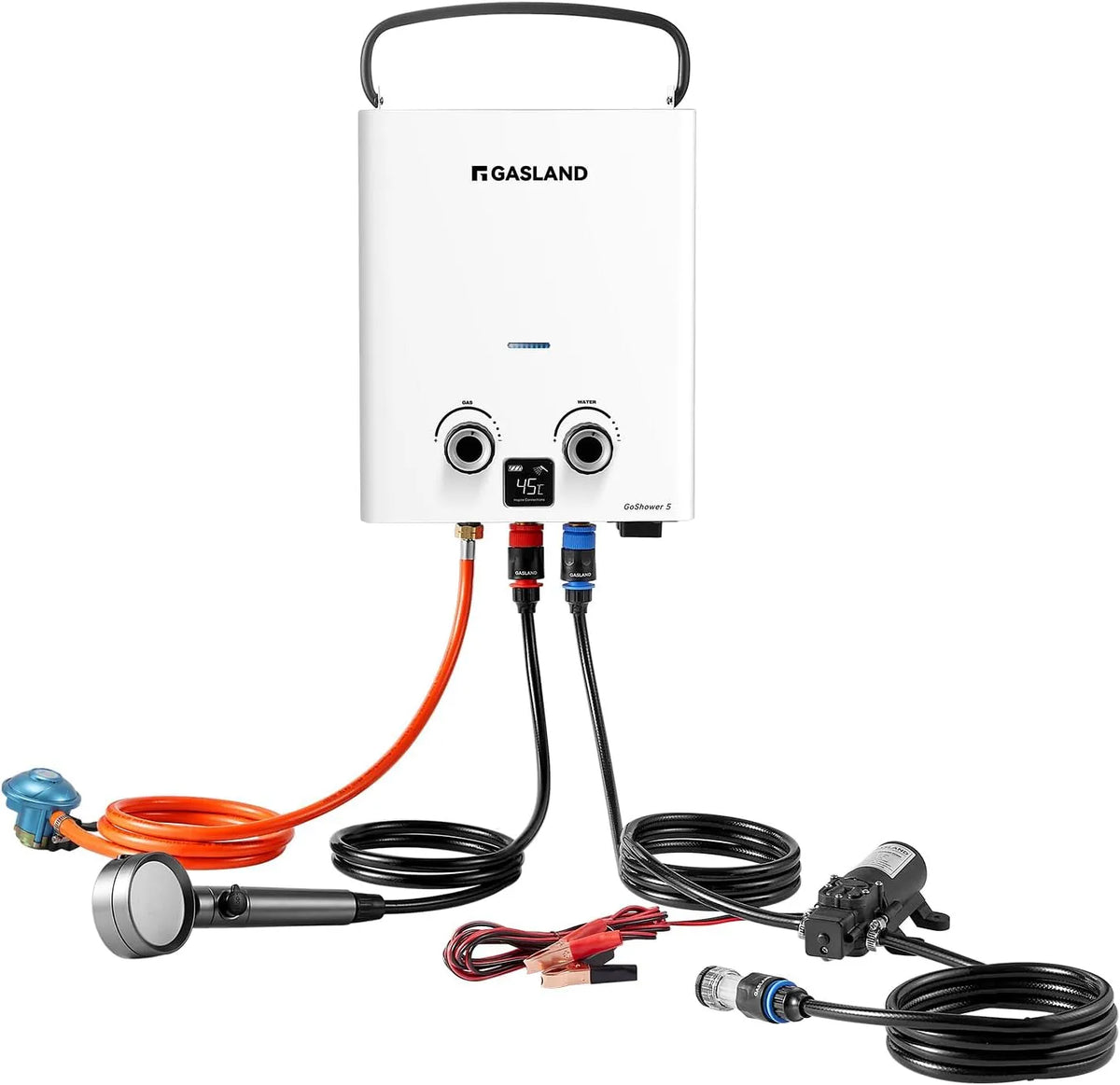 Chauffe-eau électrique, GASLAND Go Shower G5 Pro instantané au gaz, 37 mbar, 28-30 mbar, instantané pour l'extérieur, propane, butane, douche chaude