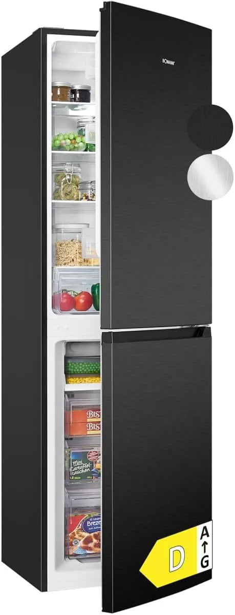 Bomann réfrigérateur KG7360-finition noire, et Congélateur 247L, 4 Étagères en Verre, Classe Énergétique A+, Système MultiAirflow, KG7360-Noir