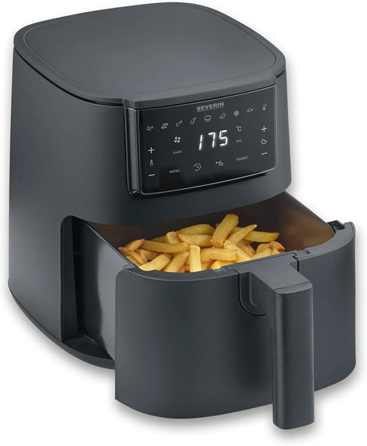 Severin friteuse à air chaud FR 2461, Friteuse sans huile avec technologie à air chaud et panier de 4 L sans PFAS, Air fryer 8 programmes
