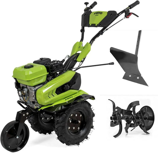 Motoculteur cm3 7CV 70-85cm VITO, Maraîchage, Thermique à Essence 4 Temps 212 Transmission Courroie Largeur Buteur + Fraises Idéal Jardin