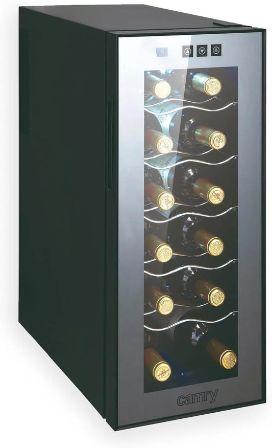 Réfrigérateur CR 8068, à vin cave Camry 12 bouteilles, capacité 33 litres, Contrôle de la température 12-18 degrés C