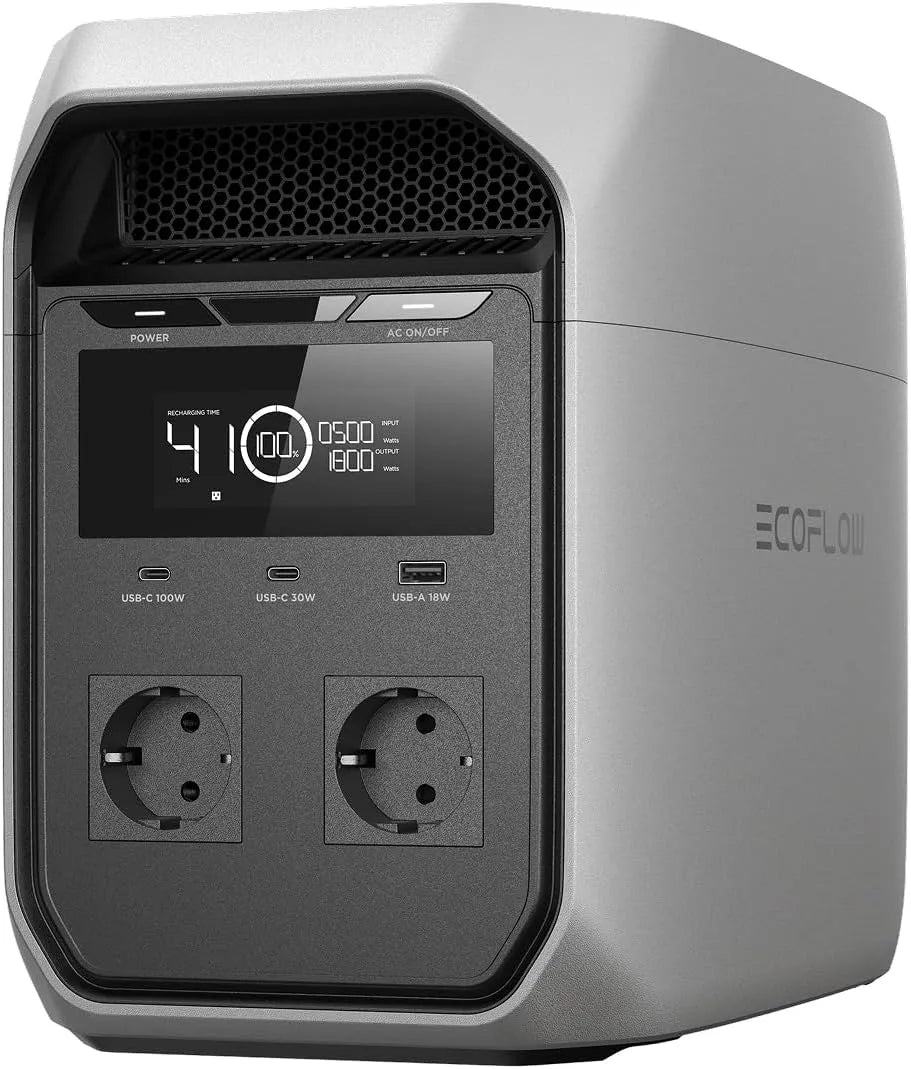 Station électrique portable LiFePO4 1024 CA 1800 W, portable ECOFLOW DELTA 3 Classic, puissance 3600 W crête, USB-C 100 W, générateur pour camping