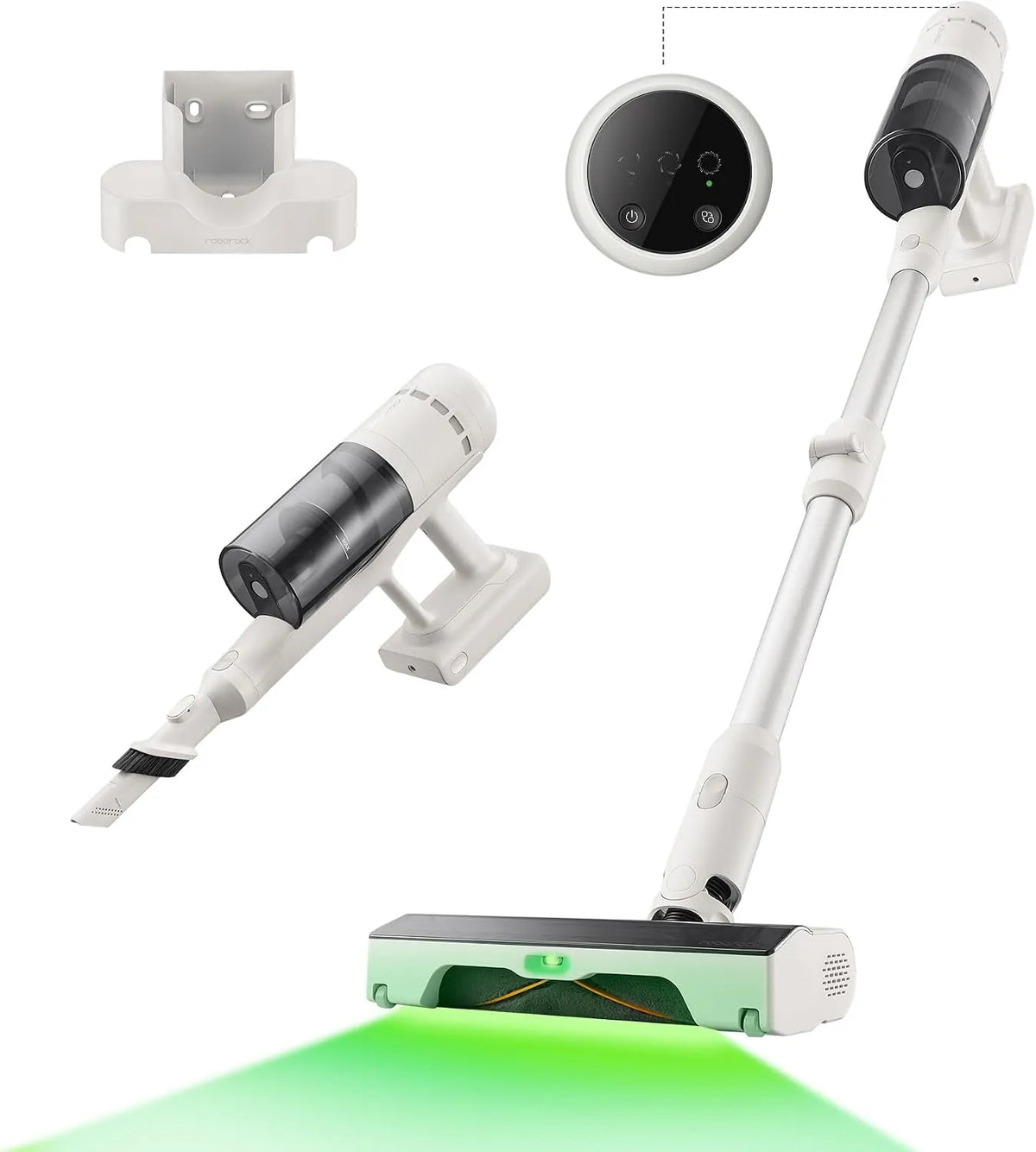 Roborock aspirateur balai H60 115AW, 60 Min d'Autonomie, Tube Pliable 180°, sans Fil, Léger et Polyvalent, LED Détecte‑Poussière