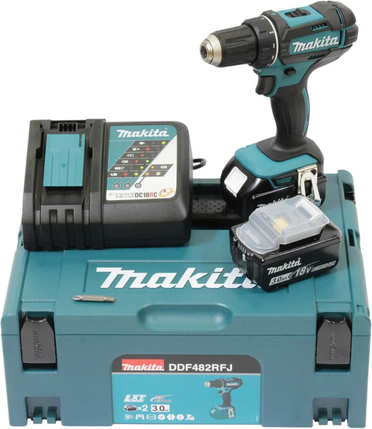 Makita perceuse DDF482RFJ, visseuse 18V LXT, 2x3,0 Ah, en MAKPAC