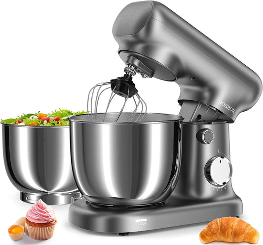 Robot pâtissier, Robot de Cuisine Professionnel Avec bol 2,5L+ 3L, Batteur éLectrique à 10 niveaux de vitesse De 1500w, Avec Fouet à Oeufs