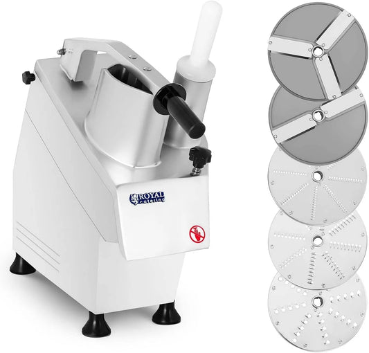 Robot Coupe-légumes Electrique 5 disques RCGS 550 Royal Catering, 270 TR/Min, puissance 550W, dimensions 49x24x50cm, Structure en Aluminium