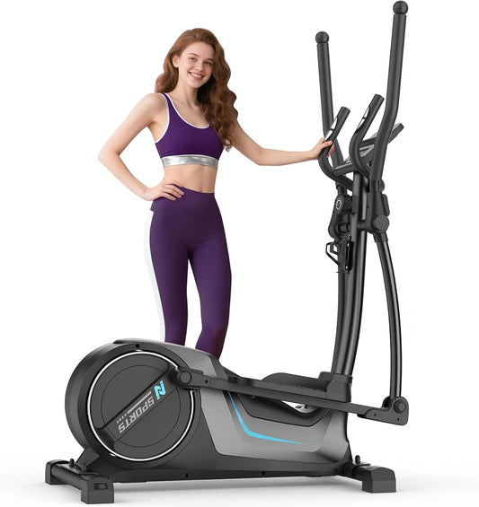 Vélo elliptique Poids150kg Neezee, Volant d'inertie de 8kg, Compact Vélos Elliptiques, Foulée de 42cm, Écran LCD
