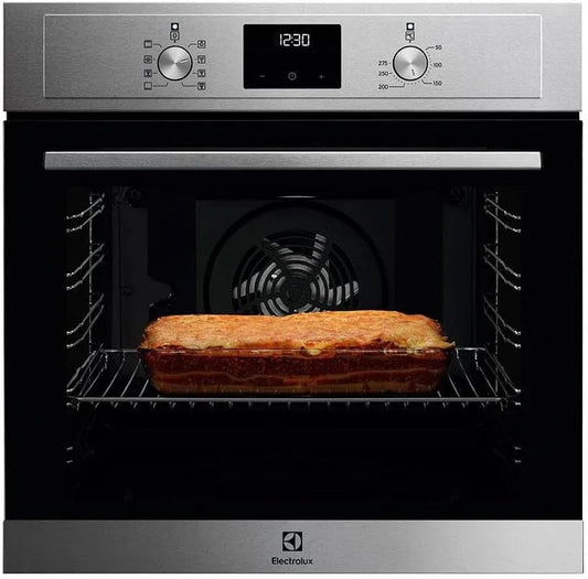 Electrolux four COH3H54TX, cuisson sur 2 niveaux, multifonction avec nettoyage facile, chauffage rapide, sécurité enfant, classe énergétique A+