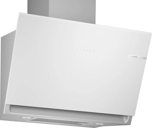 Bosch DWK81AN20, Hotte murale Série 6, 4 niveaux de vitesse d'aspiration dont 1 intensive, largeur 80 cm, finition blanche avec finition en verre