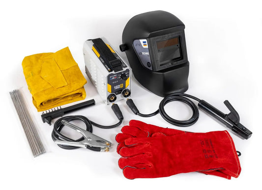 Poste à souder TECHNO 11, 10 Éléctrodes Ø2,5mm, GYS, Avec Masque LCD, Porte-électrode, Marteau, Gants, à l'Électrode Enrobée 160A Monophasé 230V, MMA