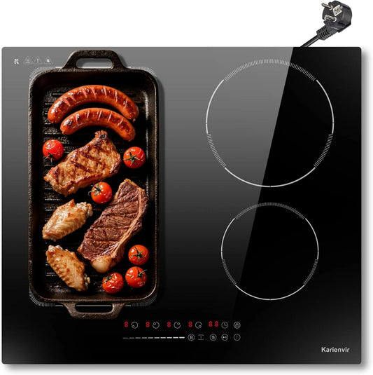 Plaque de cuisson, puissance 3500 W, de Cuisson électrique avec Boost Fonction, de Cuisson Induction Zone Flexible, Induction 4 Feux avec Prise 60 cm