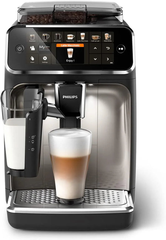 Philips machine à café 5400 EP5547/90, 4 Profils Utilisateur, Expresso broyeur Série, 12 Spécialités de Café, Ecran intuitif