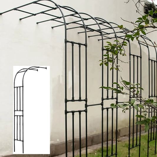 Jardin Arche De, dimensions 60X240X40cm, Demi-Arche, Pergola en Treillis pour Plantes Grimpantes, Pelouse, Mariage, Black