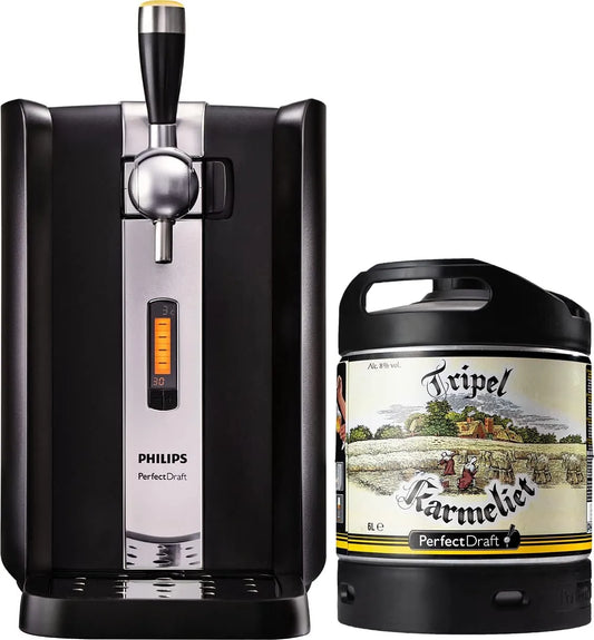 PerfectDraft, 30 Jours Fraîcheur, Pack Tireuse À Bière + 1 Fût Tripel Karmeliet 6L, Refroidissement À 3°C, Écran LED Température