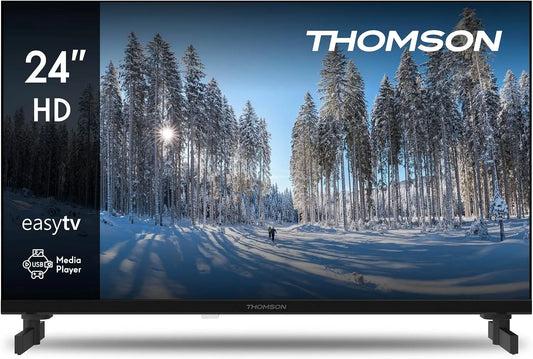 Modèle Pouces, largeur 60 cm THOMSON 24 24HD2S13, Non Smart, Hotel Mode, LED HD Easy TV, USB, HDMI, Triple-Tuner, Câble, Satellite