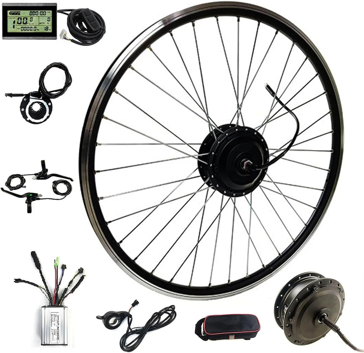 Vélo électrique W/500 700C 250W-26inch, Kit de Conversion de 36 V 250 W, kit de Conversion de Moteur de pour Roue Avant 20', 24', 27,5', 28', 29'