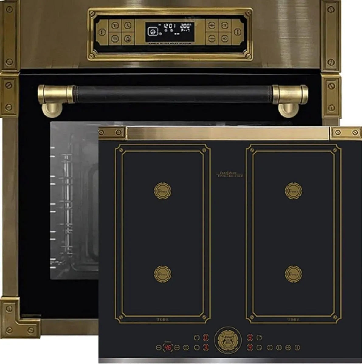 Four EH 6726 AD KCT 6745 AD Kaiser Set, 11 fonctions de fonctionnement+plaque de cuisson à induction Flex Retro 60cm, encastrable rétro 80L