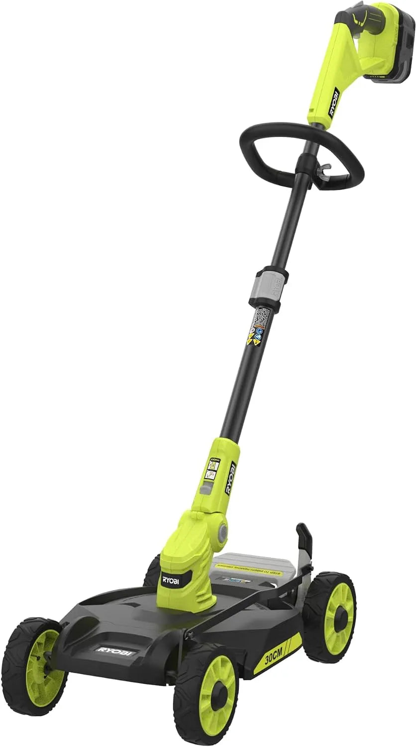 Ryobi tondeuse RY18LMC30A-0, Coupe 30 cm, Ultra Légère et Maniable, Coupe-Bordures Compacte sans Fil 18V One+, Bac 30L, Réglage Centralisé