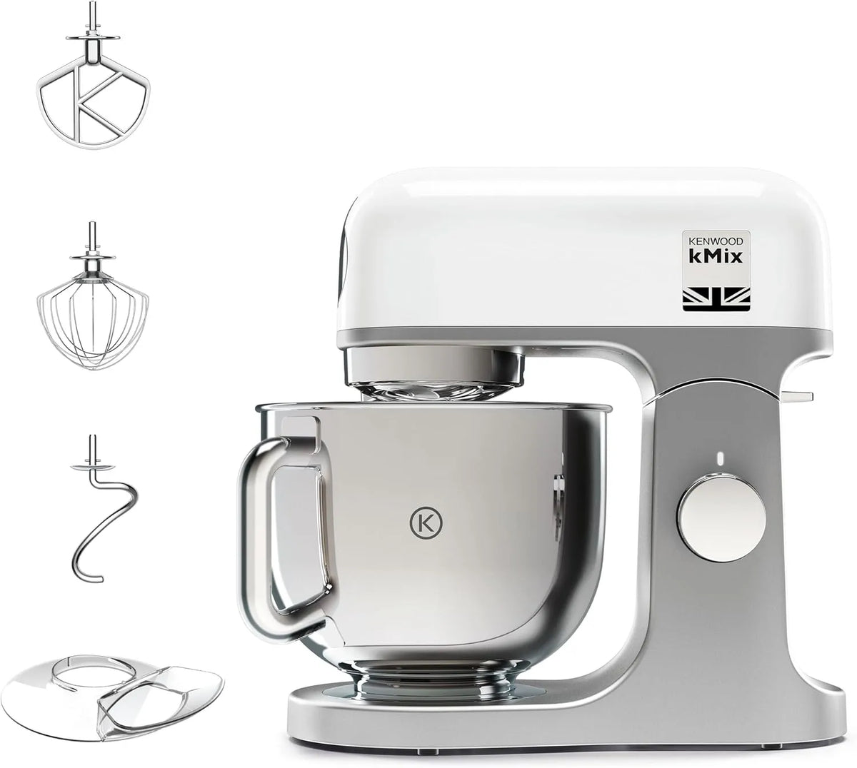 Kenwood robot pâtissier KMX750WH, puissance 1000 W, capacité 5 L, finition blanche