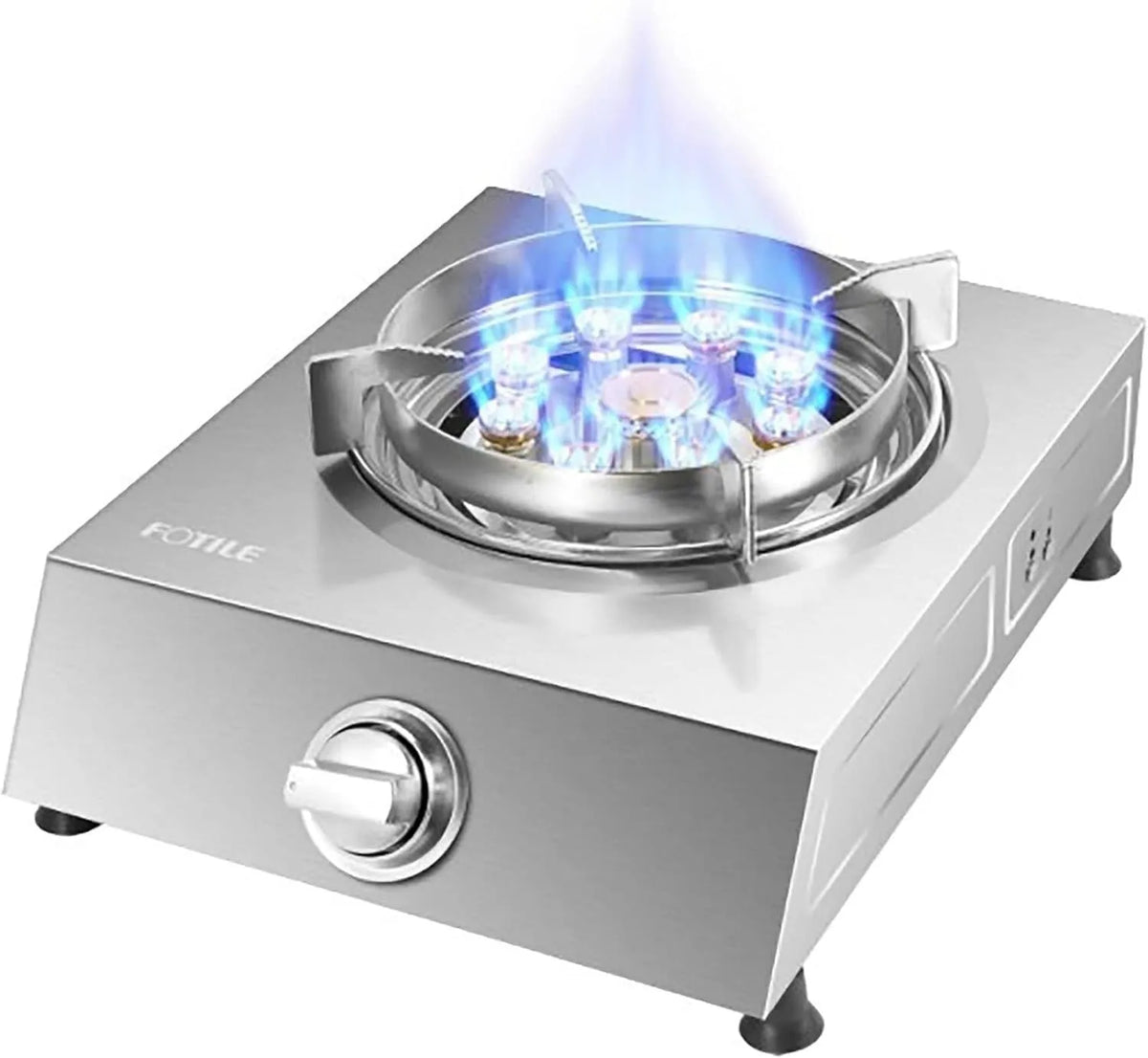 Cuisinière à gaz, Portable 5.2kW Wok Neuf cavités cuisinière en Acier Inoxydable à feu féroce, avec Protection Contre Les pannes de Flamme, Ng