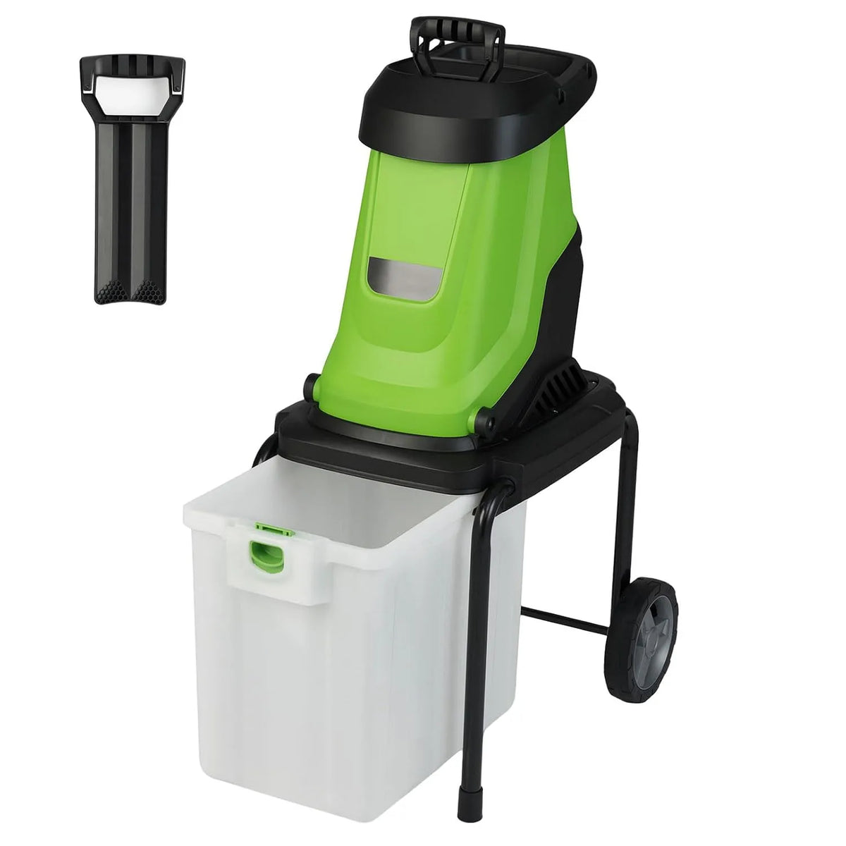 Goplus Broyeur Vegetaux et Branches Électrique 2800W, Mobile avec Roue de Transport, Broyeur Vegetaux avec Bac 50L, puissance 2800W, Orange